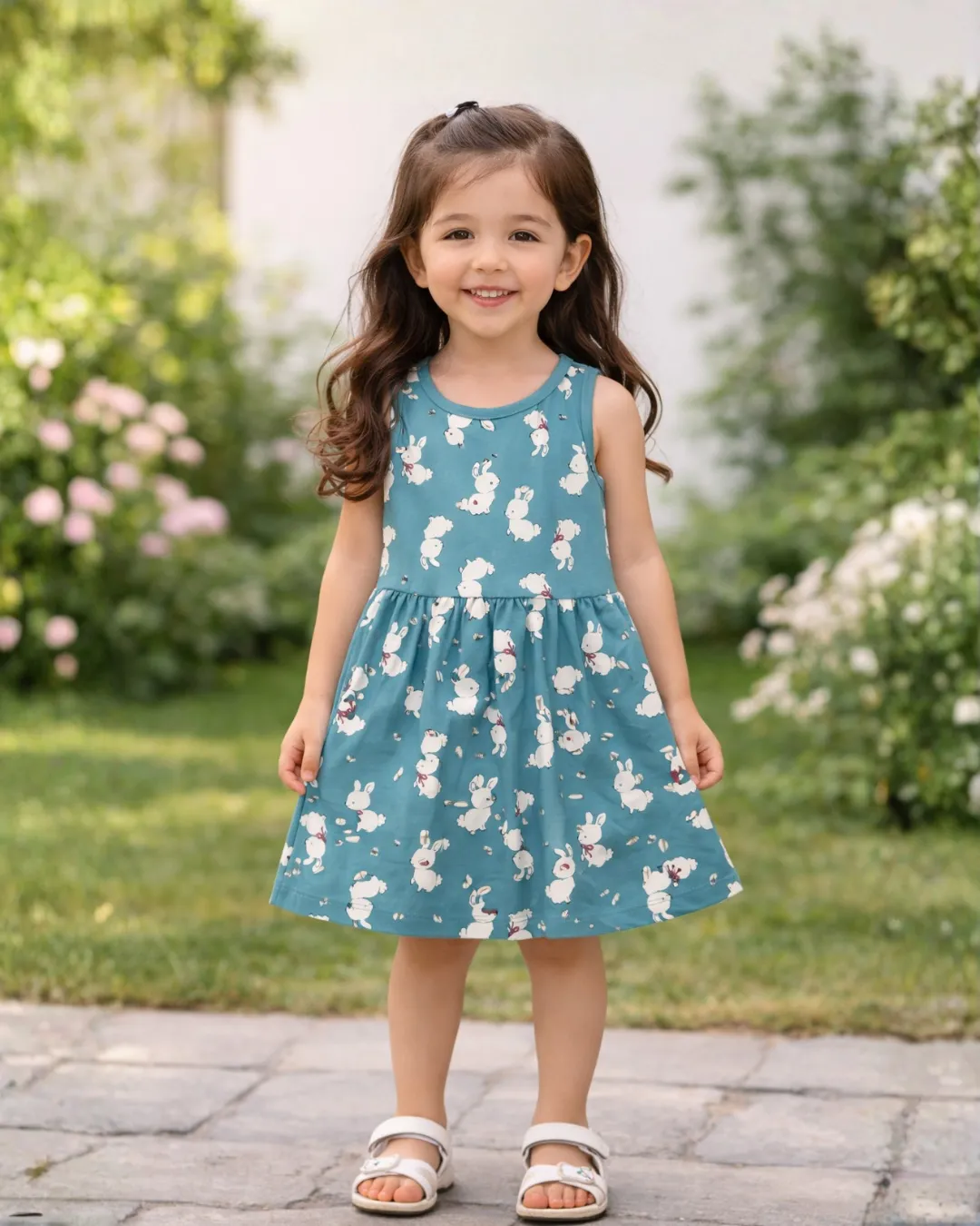 Bunny Bliss Girls Cotton Frock