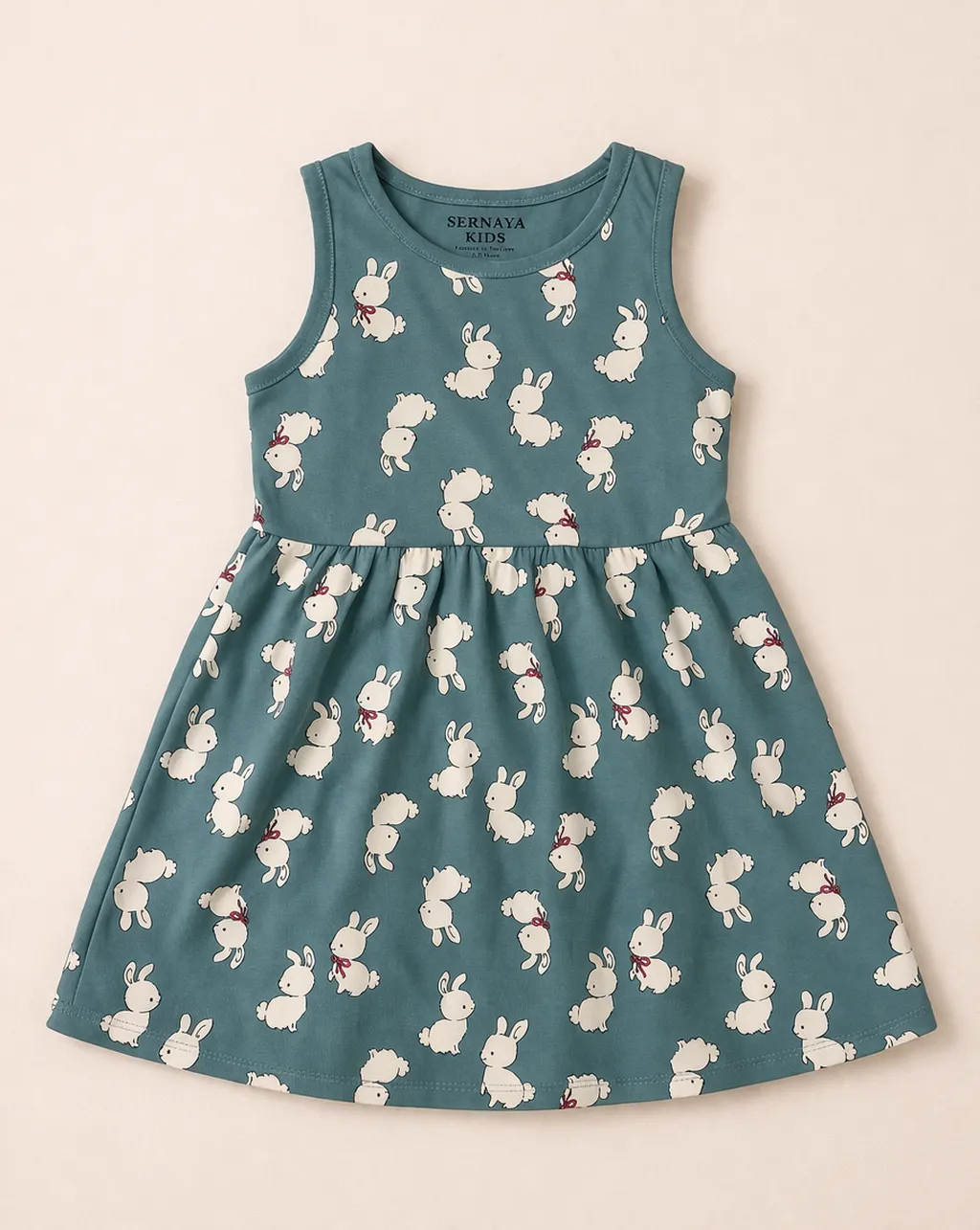 Bunny Bliss Girls Cotton Frock - Image 2
