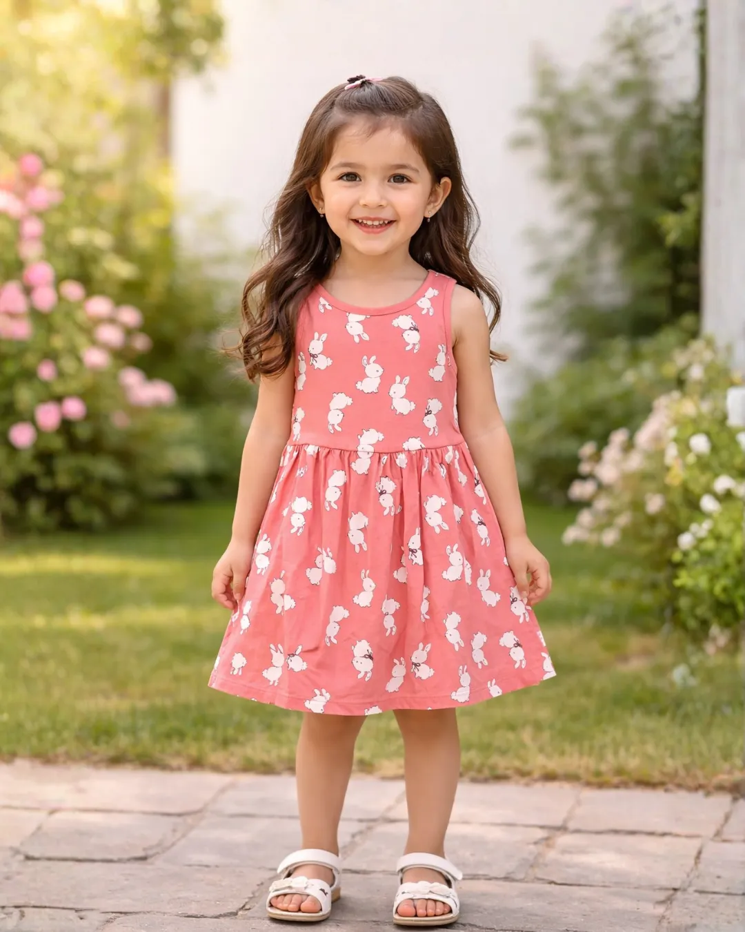 Bunny Bliss Girls Cotton Frock - Image 4