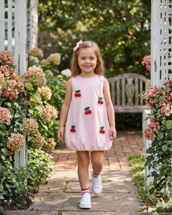 Girls Cherry Bubble Dress